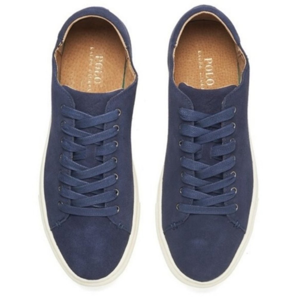 Polo Ralph Lauren Leather Blue Jermain Sneakers - Picture 3 of 8